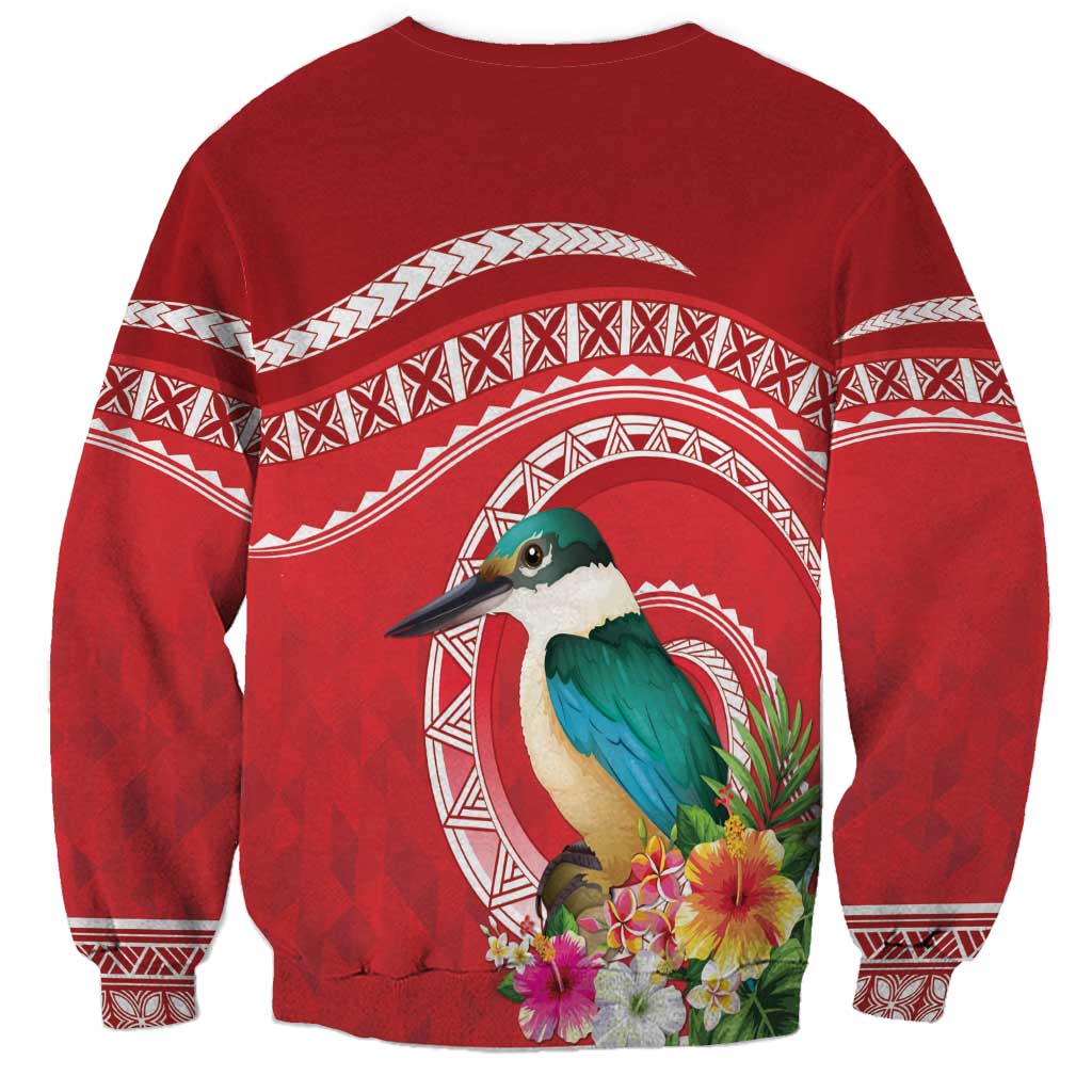 Wallis et Futuna Kingfisher Sweatshirt Polynesian Tropical Flowers LT9 - Polynesian Pride