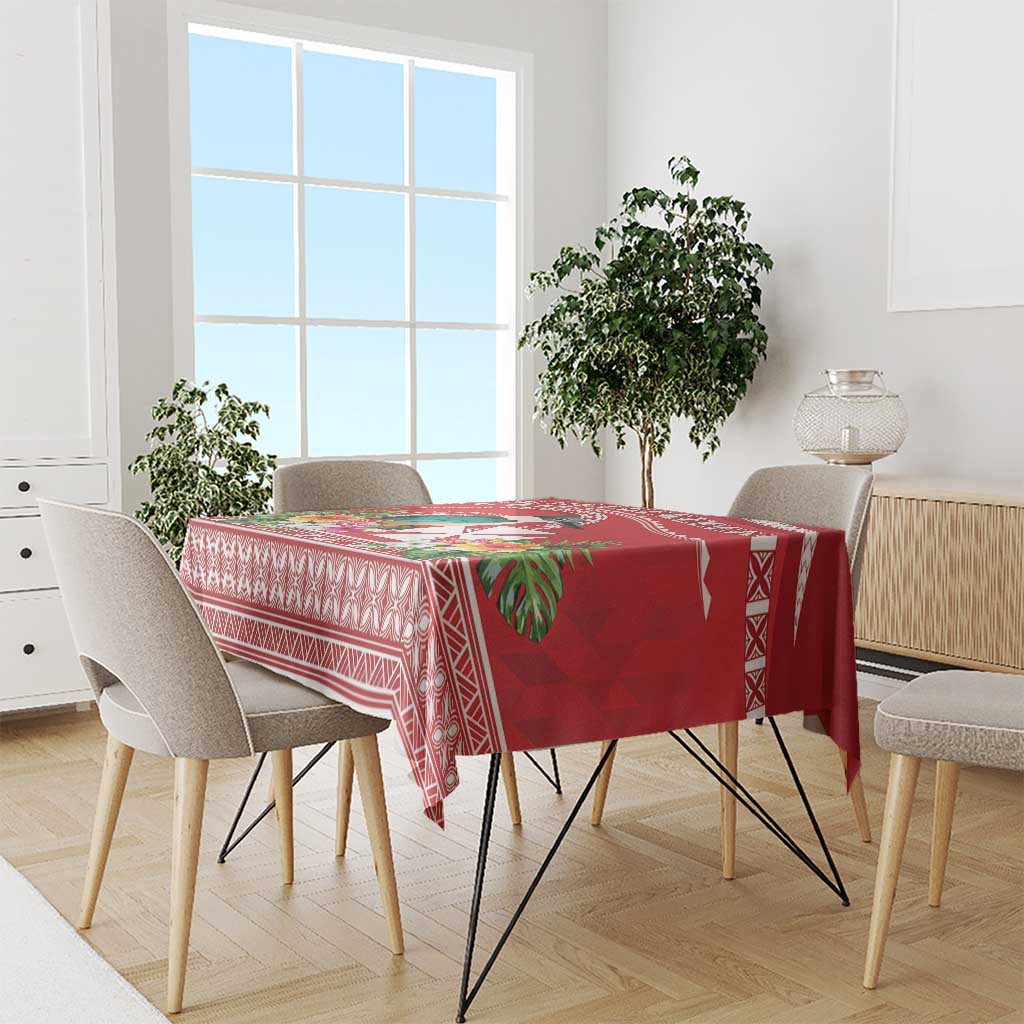 Wallis et Futuna Kingfisher Tablecloth Polynesian Tropical Flowers
