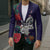 Maori Wheku Meri Kirihimete Personalised Blazer All Blue Indigenous Maori Motif - Polynesian Pride