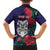 Maori Wheku Meri Kirihimete Personalised Family Matching Off Shoulder Maxi Dress and Hawaiian Shirt All Blue Indigenous Maori Motif - Polynesian Pride