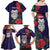 Maori Wheku Meri Kirihimete Personalised Family Matching Off Shoulder Maxi Dress and Hawaiian Shirt All Blue Indigenous Maori Motif - Polynesian Pride