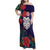 Maori Wheku Meri Kirihimete Personalised Family Matching Off Shoulder Maxi Dress and Hawaiian Shirt All Blue Indigenous Maori Motif - Polynesian Pride