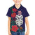 Maori Wheku Meri Kirihimete Personalised Family Matching Off Shoulder Short Dress and Hawaiian Shirt All Blue Indigenous Maori Motif - Polynesian Pride