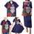 Maori Wheku Meri Kirihimete Personalised Family Matching Puletasi and Hawaiian Shirt All Blue Indigenous Maori Motif - Polynesian Pride