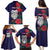 Maori Wheku Meri Kirihimete Personalised Family Matching Puletasi and Hawaiian Shirt All Blue Indigenous Maori Motif - Polynesian Pride