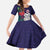 Maori Wheku Meri Kirihimete Personalised Family Matching Summer Maxi Dress and Hawaiian Shirt All Blue Indigenous Maori Motif - Polynesian Pride