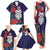 Maori Wheku Meri Kirihimete Personalised Family Matching Tank Maxi Dress and Hawaiian Shirt All Blue Indigenous Maori Motif - Polynesian Pride