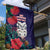 Maori Wheku Meri Kirihimete Personalised Garden Flag All Blue Indigenous Maori Motif - Polynesian Pride