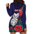 Maori Wheku Meri Kirihimete Personalised Hoodie Dress All Blue Indigenous Maori Motif - Polynesian Pride