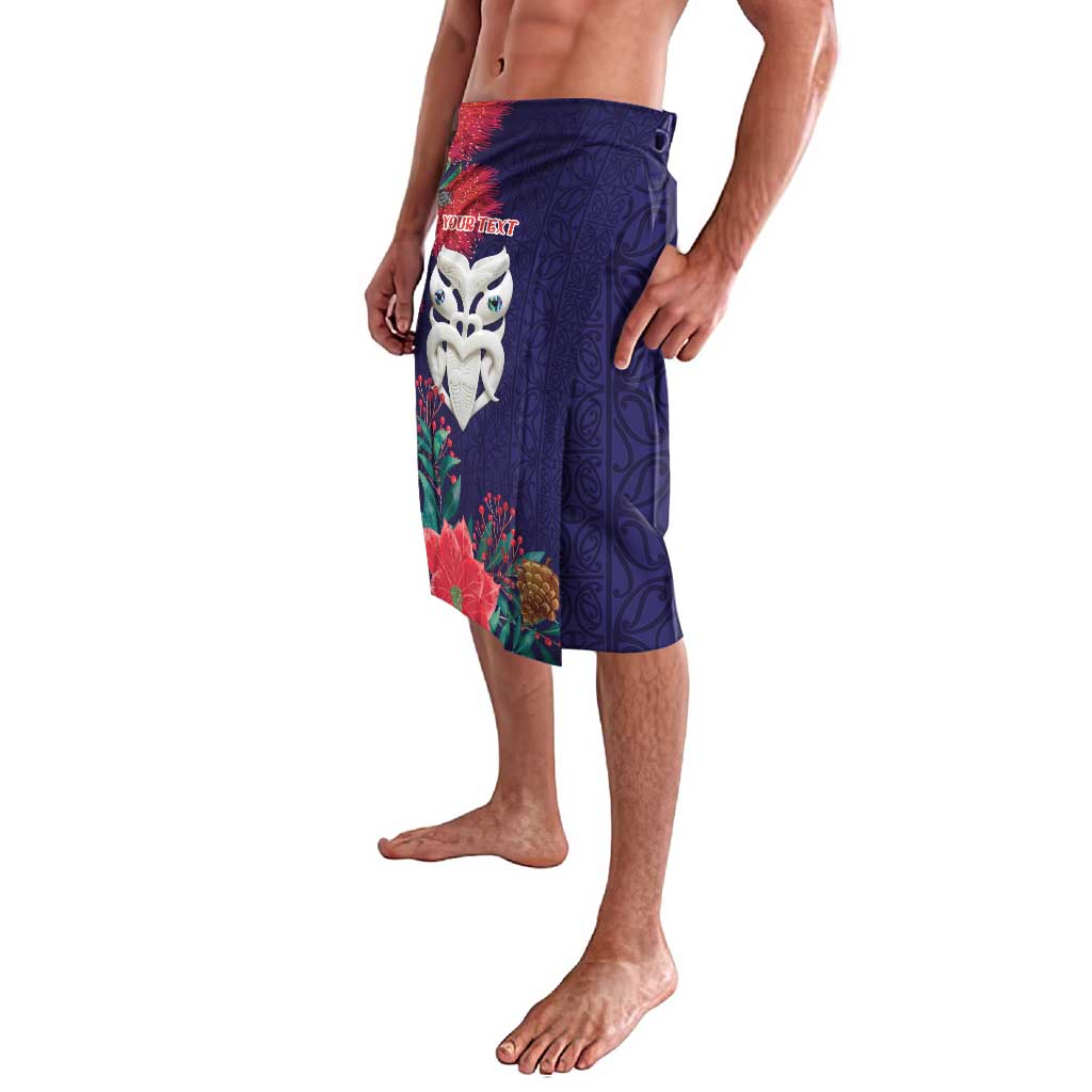 Maori Wheku Meri Kirihimete Personalised Lavalava All Blue Indigenous Maori Motif - Polynesian Pride