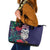 Maori Wheku Meri Kirihimete Personalised Leather Tote Bag All Blue Indigenous Maori Motif - Polynesian Pride