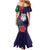 Maori Wheku Meri Kirihimete Personalised Mermaid Dress All Blue Indigenous Maori Motif - Polynesian Pride