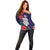 Maori Wheku Meri Kirihimete Personalised Off Shoulder Sweater All Blue Indigenous Maori Motif - Polynesian Pride