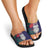 Maori Wheku Meri Kirihimete Personalised Slide Sandals All Blue Indigenous Maori Motif - Polynesian Pride
