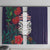 Maori Wheku Meri Kirihimete Personalised Window Curtain All Blue Indigenous Maori Motif - Polynesian Pride