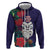 Maori Wheku Meri Kirihimete Personalised Zip Hoodie All Blue Indigenous Maori Motif - Polynesian Pride