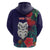 Maori Wheku Meri Kirihimete Personalised Zip Hoodie All Blue Indigenous Maori Motif - Polynesian Pride