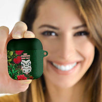 Maori Wheku Meri Kirihimete Personalised AirPods Case All Green Indigenous Maori Motif - Polynesian Pride