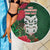 Maori Wheku Meri Kirihimete Personalised Beach Blanket All Green Indigenous Maori Motif - Polynesian Pride