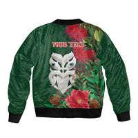 Maori Wheku Meri Kirihimete Personalised Bomber Jacket All Green Indigenous Maori Motif - Polynesian Pride