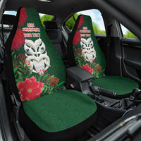 Maori Wheku Meri Kirihimete Personalised Car Seat Cover All Green Indigenous Maori Motif - Polynesian Pride