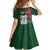 Maori Wheku Meri Kirihimete Personalised Family Matching Off The Shoulder Long Sleeve Dress and Hawaiian Shirt All Green Indigenous Maori Motif - Polynesian Pride