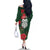 Maori Wheku Meri Kirihimete Personalised Family Matching Off The Shoulder Long Sleeve Dress and Hawaiian Shirt All Green Indigenous Maori Motif - Polynesian Pride