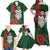 Maori Wheku Meri Kirihimete Personalised Family Matching Off Shoulder Maxi Dress and Hawaiian Shirt All Green Indigenous Maori Motif - Polynesian Pride