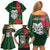 Maori Wheku Meri Kirihimete Personalised Family Matching Off Shoulder Short Dress and Hawaiian Shirt All Green Indigenous Maori Motif - Polynesian Pride