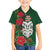 Maori Wheku Meri Kirihimete Personalised Family Matching Short Sleeve Bodycon Dress and Hawaiian Shirt All Green Indigenous Maori Motif - Polynesian Pride