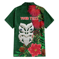 Maori Wheku Meri Kirihimete Personalised Family Matching Summer Maxi Dress and Hawaiian Shirt All Green Indigenous Maori Motif - Polynesian Pride