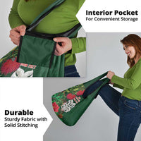 Maori Wheku Meri Kirihimete Personalised Grocery Bag All Green Indigenous Maori Motif - Polynesian Pride