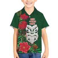 Maori Wheku Meri Kirihimete Personalised Hawaiian Shirt All Green Indigenous Maori Motif - Polynesian Pride