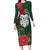 Maori Wheku Meri Kirihimete Personalised Long Sleeve Bodycon Dress All Green Indigenous Maori Motif - Polynesian Pride