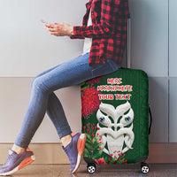 Maori Wheku Meri Kirihimete Personalised Luggage Cover All Green Indigenous Maori Motif LT9 - Polynesian Pride