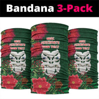 Maori Wheku Meri Kirihimete Personalised Neck Gaiter All Green Indigenous Maori Motif - Polynesian Pride