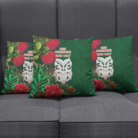 Maori Wheku Meri Kirihimete Personalised Pillow Cover All Green Indigenous Maori Motif LT9 - Polynesian Pride