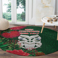 Maori Wheku Meri Kirihimete Personalised Round Carpet All Green Indigenous Maori Motif - Polynesian Pride