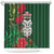 Maori Wheku Meri Kirihimete Personalised Shower Curtain All Green Indigenous Maori Motif - Polynesian Pride