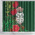 Maori Wheku Meri Kirihimete Personalised Shower Curtain All Green Indigenous Maori Motif - Polynesian Pride