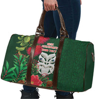 Maori Wheku Meri Kirihimete Personalised Travel Bag All Green Indigenous Maori Motif - Polynesian Pride