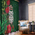 Maori Wheku Meri Kirihimete Personalised Window Curtain All Green Indigenous Maori Motif - Polynesian Pride
