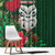 Maori Wheku Meri Kirihimete Personalised Window Curtain All Green Indigenous Maori Motif - Polynesian Pride