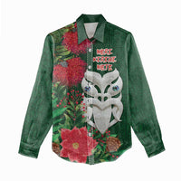 Maori Wheku Meri Kirihimete Personalised Women Casual Shirt All Green Indigenous Maori Motif - Polynesian Pride