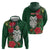 Maori Wheku Meri Kirihimete Personalised Zip Hoodie All Green Indigenous Maori Motif - Polynesian Pride
