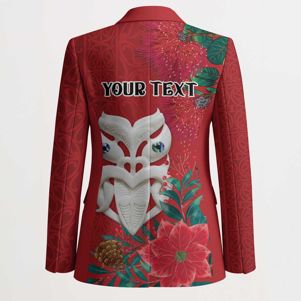 Maori Wheku Meri Kirihimete Personalised Blazer All Red Indigenous Maori Motif - Polynesian Pride