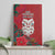 Maori Wheku Meri Kirihimete Personalised Canvas Wall Art All Red Indigenous Maori Motif - Polynesian Pride