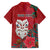 Maori Wheku Meri Kirihimete Personalised Family Matching Long Sleeve Bodycon Dress and Hawaiian Shirt All Red Indigenous Maori Motif - Polynesian Pride