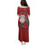 Maori Wheku Meri Kirihimete Personalised Family Matching Puletasi and Hawaiian Shirt All Red Indigenous Maori Motif - Polynesian Pride
