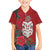 Maori Wheku Meri Kirihimete Personalised Family Matching Short Sleeve Bodycon Dress and Hawaiian Shirt All Red Indigenous Maori Motif - Polynesian Pride